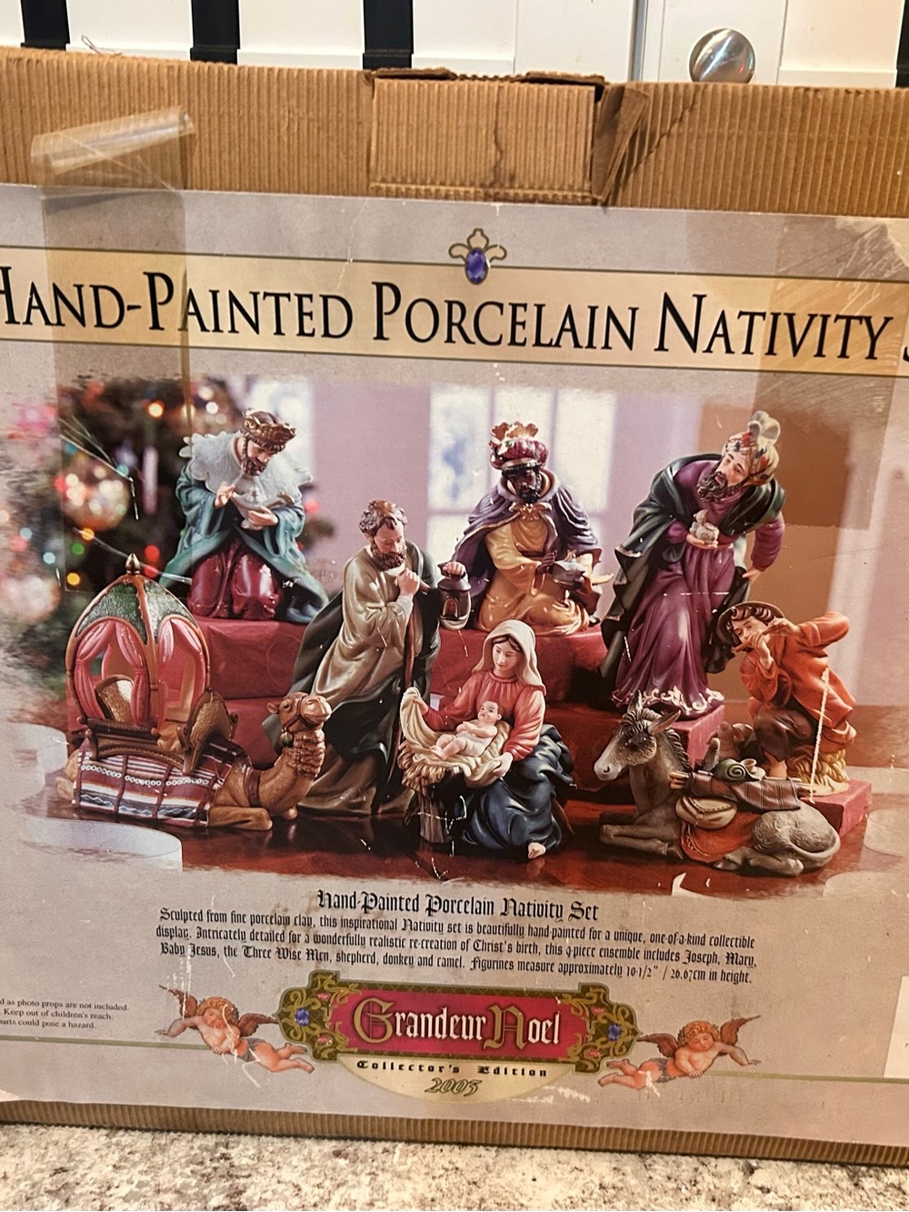Hand-Painted Porcelain Nativity Set - Multi-Color